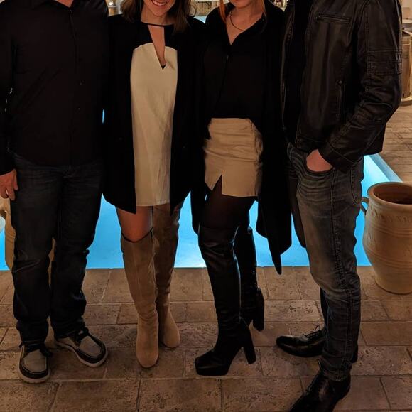 Parker Black Ivory Colorblock 100% Silk Crosby Dress Women's Medium High Neck - Picture 5 of 10